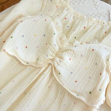 белая ночная сорочка: Ночная сорочка, Муслин, Длинная модель, M, S, 2XS — 5