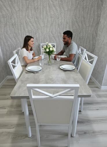 Кухонный стол и стул, цвет - Серый