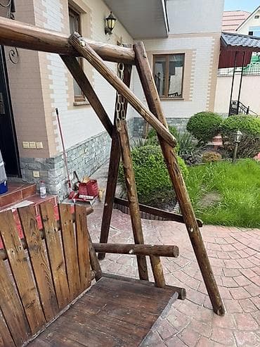 качели из дерева: Садовые качели Дерево, Со спинкой, Без крыши — 4
