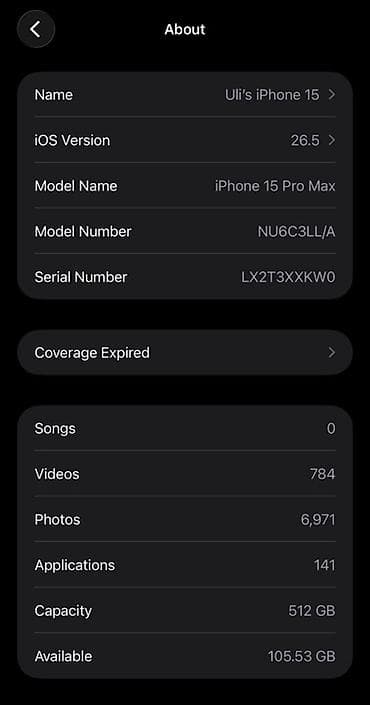 ipad 3: IPhone 15 Pro Max, Б/у, 512 ГБ, Серебристый, Чехол, 84 % — 7