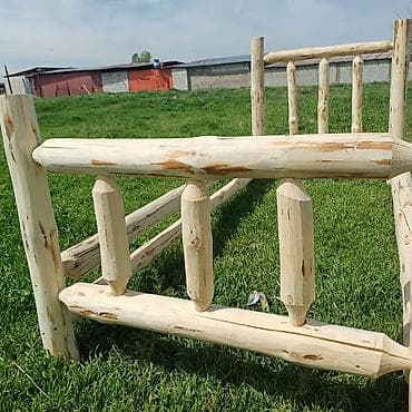 бу шкафтар: Деревянная кровать в стиле рустик/эко из стволов сосны - Материал — 6