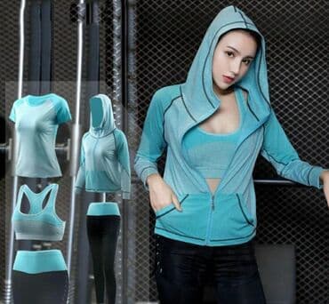 спортивное оборудование: 4в1 3в1 Женский мужской комплект спортивный костюм для спорта йоги — 1