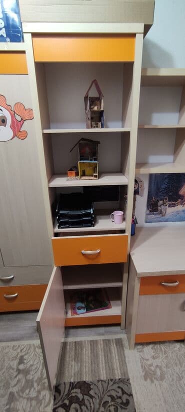 доска для учобы: Детский модульный набор мебели: рабочая зона с шкафами + платяной шкаф — 5