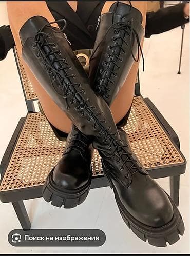мото джинсы: Женские высокие ботинки - Цвет: черный - Модель: высокие шнурованные — 2