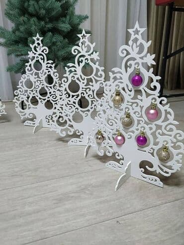 декоративный кур: Деревянные милые ёлочки Естественные или яркие, маленькие или большие — 3