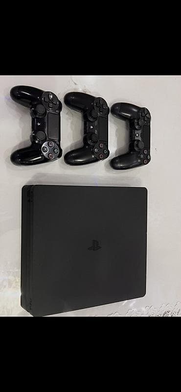 ethernet: Игровая приставка Sony PlayStation 4 Slim (чёрная) с тремя — 1