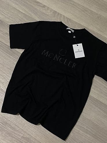 Мужская одежда: Мужская футболка, L, XL, Moncler, Новый, цвет - Черный, Бесплатная доставка — 2