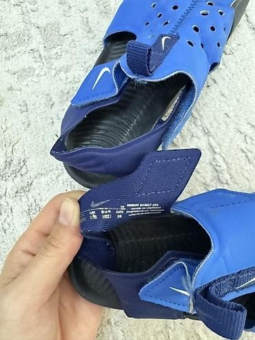 шлепки найк: Детские сандалии Nike Sunray Protect 2 (голубые/синие) - Оригинал — 3
