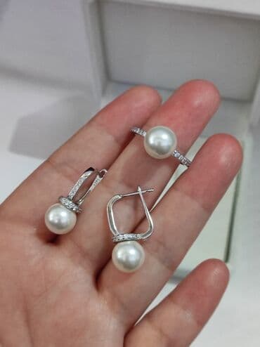 свадебные платья от производителя: Серебряный Набор Жемчуг Серебро 925 пробы Дизайн Италия Размеры — 2