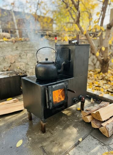 солнечное отопление: Твердотопливная печь-отопитель с варочной поверхностью - Материал — 2
