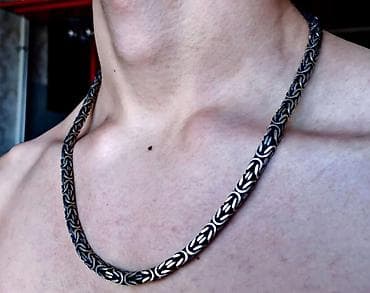 Серебряная цепь "Византия" 85гр, 58 см ручная работа, серебро 925 at lalafo.kg Серебряная цепь "Византия" 85гр, 58 см ручная работа, серебро 925