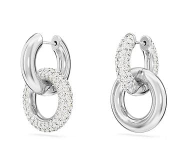 буюм: Серьги круглые Swarovski Dextera. Родиевое покрытие, сертификат — 2