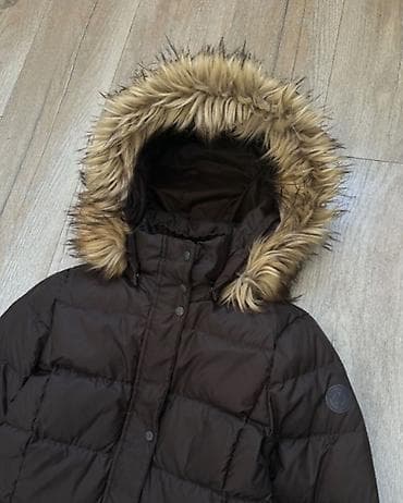 mark spenser: Пуховик, По колено, Германия, С капюшоном, Приталенная модель, Ультралегкий, S — 3