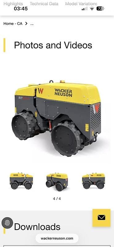 Wacker Neuson RTSC4 — виброкаток-вездеход (траншейный каток) с
