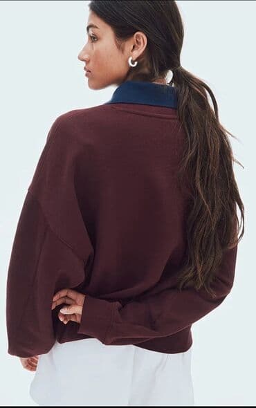 купальник для беременных бишкек: Свитшот H&M, базовая модель. - Цвет: Вино - Крой: свободный — 2