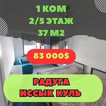 радуга ик: 1 комната, 37 м², 2 этаж, Евроремонт — 1