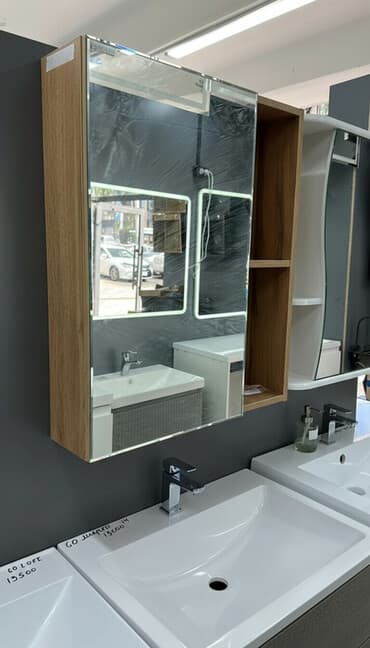 шкаф в ванную бишкек: Шкаф для ванной, Новый, С зеркалом, МДФ, В рассрочку — 1