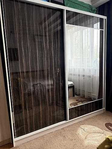 Үй жана бакча: Уктоочу бөлмө гарнитуру, Колдонулган, Эки кишилик керебет, Шкаф, Комод, Өзү алып кетүү, түсү - Күрөң — 6