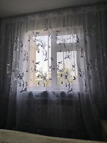 Воздушная тюлевая занавесь для окна - Материал: тонкий полупрозрачный