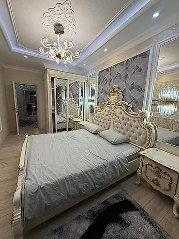 Спальный гарнитур, Двуспальная кровать, цвет - Золотой
