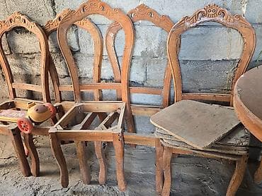 small table: Раздвижной овальный стол и комплект резных стульев под реставрацию — 2