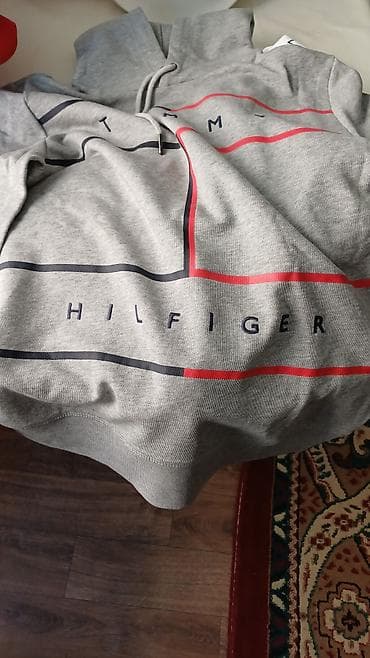 stussy micro ripstop down parka: Мужская толстовка, M, Tommy Hilfiger, Новый, цвет - Серый, Платная доставка — 2