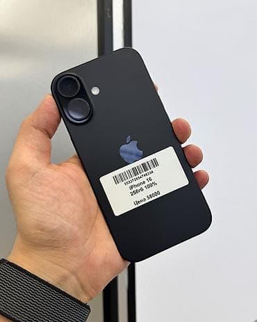 IPhone 16, Б/у, 256 ГБ, Black Titanium, Защитное стекло, Чехол, В рассрочку, 100 %