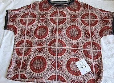 бренд микс: Блуза с этническим принтом - Свободный прямой крой, рукав “летучая — 1