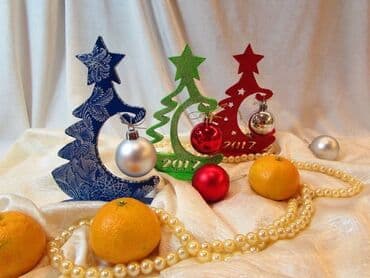 декоративный кур: Деревянные милые ёлочки Естественные или яркие, маленькие или большие — 11