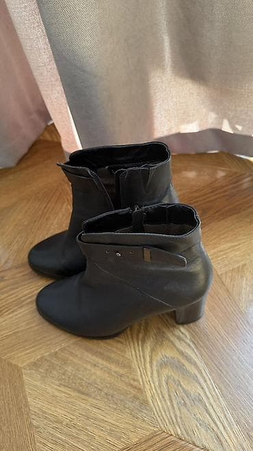 Өтүктөр: Женские черные ботильоны - Материал: натуральная кожа снаружи, мягкая — 2