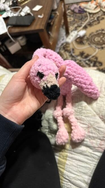 Вязаные игрушки ручной работы из мягкой плюшевой пряжи. - Материал