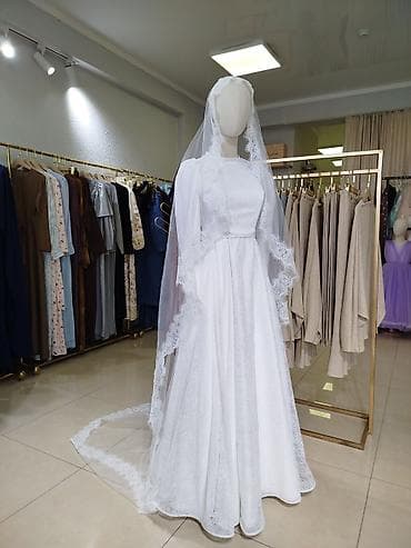 Эркектер кийими: Свадебное платье с фатой

- Цвет: белый (айвори
-размер 42 р. срочно — 4