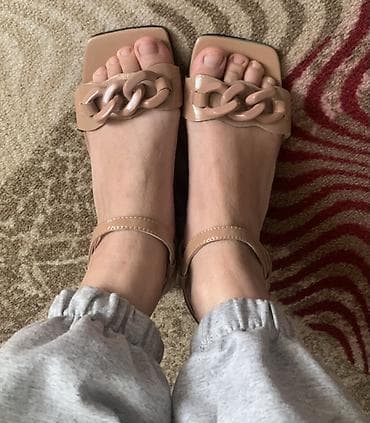 черная обувь: Босоножки, 35, 35.5, 36, Respect, Новый, цвет - Бежевый, Самовывоз, Платная доставка — 2