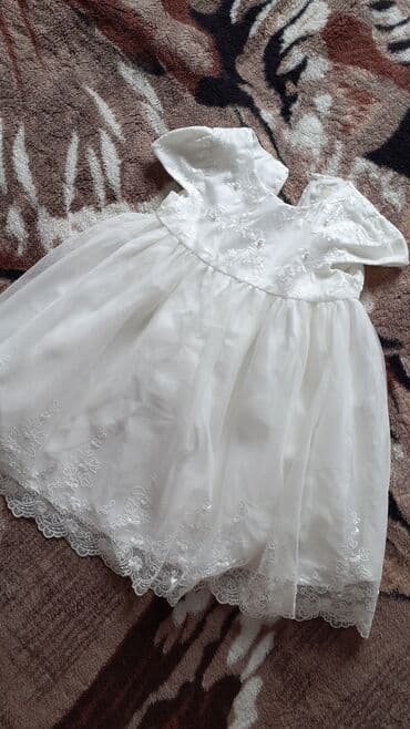 беби берн: Детское платье, цвет - Молочный, Новый — 1