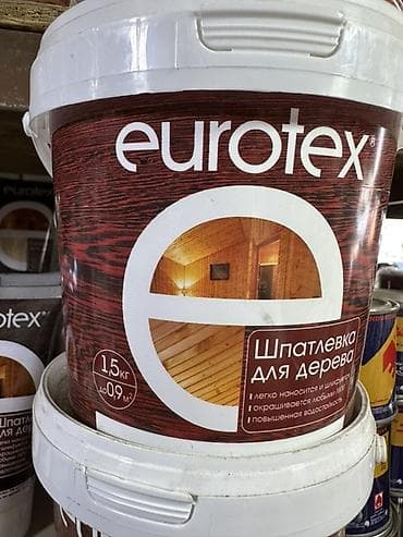 шпакловка: Шпатлевка для дерева Eurotex, ведро 1.5 кг. - Предназначена для — 1