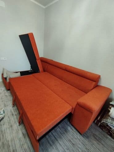 продаю кресло кровать: Угловой диван-кровать с оттоманкой, обивка – велюр/микрофибра — 7