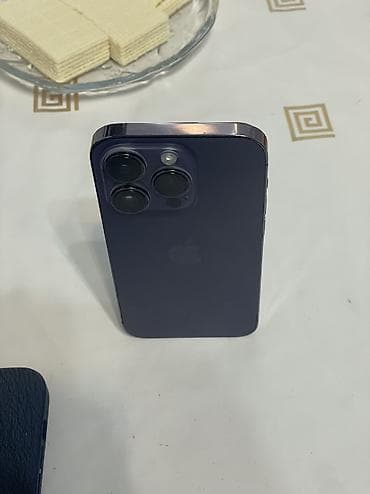 трутон: IPhone 14 Pro, Б/у, 128 ГБ, Deep Purple, Зарядное устройство, Чехол, Кабель, 85 % — 1