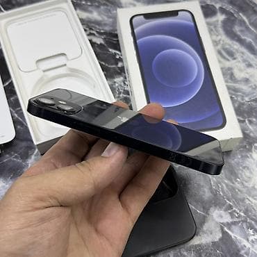 iphone es: IPhone 12 mini, Б/у, 128 ГБ, Синий, Чехол, Коробка, 74 % — 10