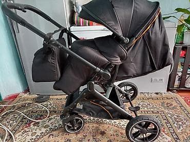 детская коляска с большими колесами: Детская коляска-прогулочная, универсальная.Б/у - Цвет: черный с — 1