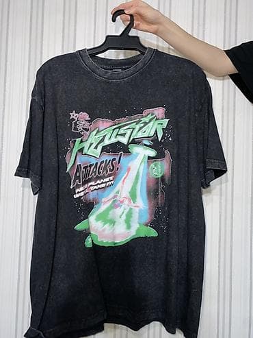 wash: Футболка Hellstar Graphic “Attacks” - Цвет: вываренный чёрный (acid — 1