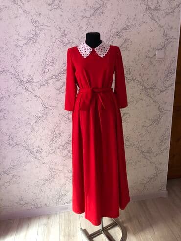 прокат карнавальных костюмов в бишкеке бишкек: Повседневное платье, Осень-весна, Длинная модель, Атлас, Прямое, S — 5