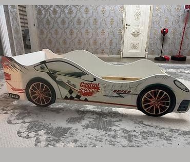 Кровать-машинка, Б/у, ЛДСП