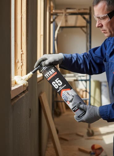 силикон строительный: Профессиональная монтажная пена Tytan 65 High Yield в баллоне синего — 1