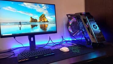 мышь для компьютера: Компьютер, ядер - 16, ОЗУ 32 ГБ, Для несложных задач, Б/у, AMD Ryzen 7, AMD Radeon RX 6600 XT, SSD — 2