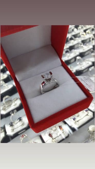 свадебные платья для покрытых: Кольцо СЕРЕБРО 925пробы покрыто драгоценным родием дизайн Италия — 1