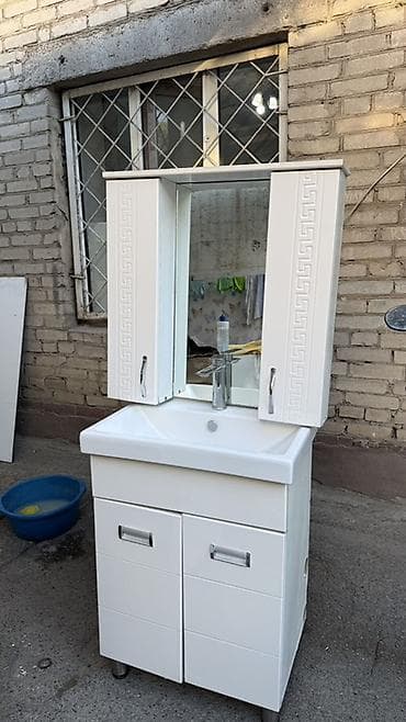 Тумба с раковиной и зеркалом (комплект) Стильная, вместительная, в — 6