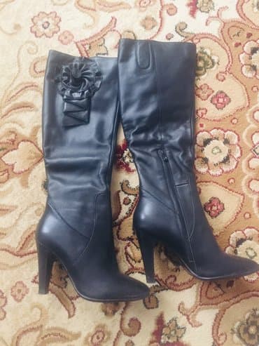 обувь больших размеров бишкек: Сапоги, 36, Basconi, Б/у, цвет - Черный, Самовывоз — 1