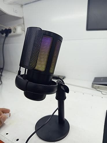 microlab pro: Настольный микрофон с RGB-подсветкой предназначен для записи звука — 4