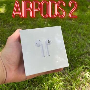 айрподс 2 оригинал: Вкладыши, Apple, Новый, Беспроводные (Bluetooth), Классические — 1