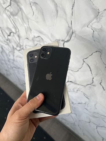 IPhone 11, Б/у, 64 ГБ, Черный, Защитное стекло, Чехол, Коробка, 100 %